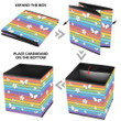 Aesthetic Silhouettes Of Butterflies And Flowers On Background Of Rainbow Storage Bin Storage Cube
