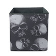 Human Skull On Dark Blue Background Storage Bin Storage Cube