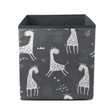 Lovely White Giraffe Illustration Dark Background Pattern Storage Bin Storage Cube