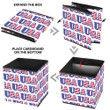 USA Sign With Stripes And Stars For Patriotic Pattern Storage Bin Storage Cube