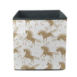 Gold Horses And White Flower On White Storage Bin Storage Cube
