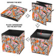 Flamingo Flowers Mixed With Detailed Palm Leaves Texture Storage Bin Storage Cube