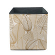 Modern Abstract Geometric Outline Brown Leaves Silhouette Storage Bin Storage Cube