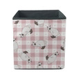 Cute Cartoon Siamese Cat On Checkered Storage Bin Storage Cube