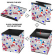 Multicolored Triangles Pattern With Words USA 4th Of July Storage Bin Storage Cube