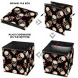 Scared Human Skull With Red Dot On Black Background Storage Bin Storage Cube