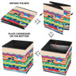 Collection Of Cute Fishes On Colorful Waves Background Design Storage Bin Storage Cube