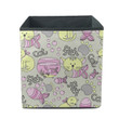 Yellow Cat And Fish With Paw On Grey Storage Bin Storage Cube