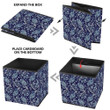 Traditional Indian Paisley Pattern On Dark Blue Background Storage Bin Storage Cube