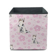 Draw Little Girl Wearing Cow Costume With Sakura Flower Storage Bin Storage Cube