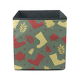 Bright Red And Yellow Rubber Boots Acorns And Fallen Tree Leaves Storage Bin Storage Cube