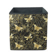Tropical Flowers Plants With Golden Butterfly Storage Bin Storage Cube