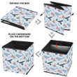 Drawing Cute Blue Whales And Little Fishes In The Sea Design Storage Bin Storage Cube