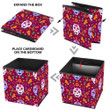 Traditional Mexican Sugar Skulls And Colorful Flowers Storage Bin Storage Cube