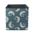 Funny Moon In Hat With Star On Blue Background Storage Bin Storage Cube