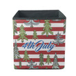 4th Of July Independence Day American Flag Texture Pattern With Christmas Trees Storage Bin Storage Cube