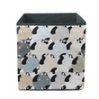 Cute Cow Blue Grey Pastel Cartoon Background Storage Bin Storage Cube