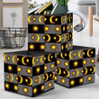 Golden Moon And Sun On Black And Gray Checkered Storage Bin Storage Cube