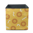 Sleeping Sun And Abstract Elements On Yellow Background Storage Bin Storage Cube