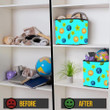 Ecology Background With Flowers Leaves Sun And Earth Planet Storage Bin Storage Cube