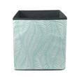 Curved Palm Leaves In Green And White Illustration Storage Bin Storage Cube