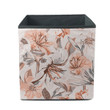 Watercolor Pattern Of Coral And Cream Flowers Leaves Branches Storage Bin Storage Cube
