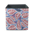 Repeating Pattern Colored Leaf Drawing On Blue Background Storage Bin Storage Cube