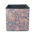 Leopard And Tiger Silhouettes With Abstract Flowers And Plants Storage Bin Storage Cube