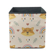 Baby Face Fox Rainbow Little Hearts On Beige Design Storage Bin Storage Cube
