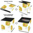 Childish Drawing Sunflowers Floral Background With Watercolor Spots Storage Bin Storage Cube