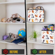 Little Dog Characters With Bone Isolated Background Storage Bin Storage Cube