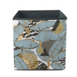 Luxurious Golden Geometric And Blue Banana Leaf Pattern Storage Bin Storage Cube
