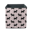 Cute Dog On Pink Polka Dot Background Storage Bin Storage Cube
