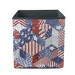 Watercolor Retro USA Flag Shape Pattern Storage Bin Storage Cube