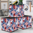 Watercolor Retro USA Flag Shape Pattern Storage Bin Storage Cube