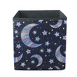 Stars And Crescent Moon In Beautiful Night Sky Storage Bin Storage Cube