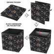 Leopard And White Word On Black Background Storage Bin Storage Cube