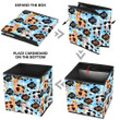 Cute Beautiful Cow In Different Colors On Checkered Blue Storage Bin Storage Cube