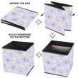 Violet Theme Watercolor Daisy Flowers And Butterfly Pattern Storage Bin Storage Cube