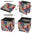Pink Flowers Green Leaves Bunches Pattern On Leaf Background Storage Bin Storage Cube