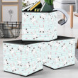 Lovely Rabbit With Glasses And Stars On Blue Stripes Background Storage Bin Storage Cube