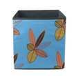 Modern Striped Leaves On Blue Background Storage Bin Storage Cube