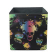 Colorful Background With Butterflies Human Skulls And Lily Flowers Storage Bin Storage Cube