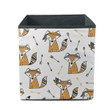 Funny Orange Fox And Arrows On White Background Design Storage Bin Storage Cube