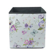 Blooming Flowers And Butterfly Flying Flowers Storage Bin Storage Cube