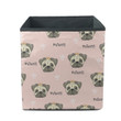 Pink Princess With Cute Face Bulldog Storage Bin Storage Cube