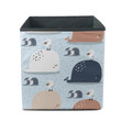 Funny Gull Stand On Cute Whale In The Blue Sea Cartoon Design Storage Bin Storage Cube