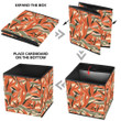 Bright Summer Orange Floral Motif Ornament Pattern Storage Bin Storage Cube