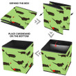 Black Oriental Cat On Green Background Storage Bin Storage Cube