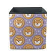 Cartoon Shiba Inu Dog On Coin Isolated Background Storage Bin Storage Cube